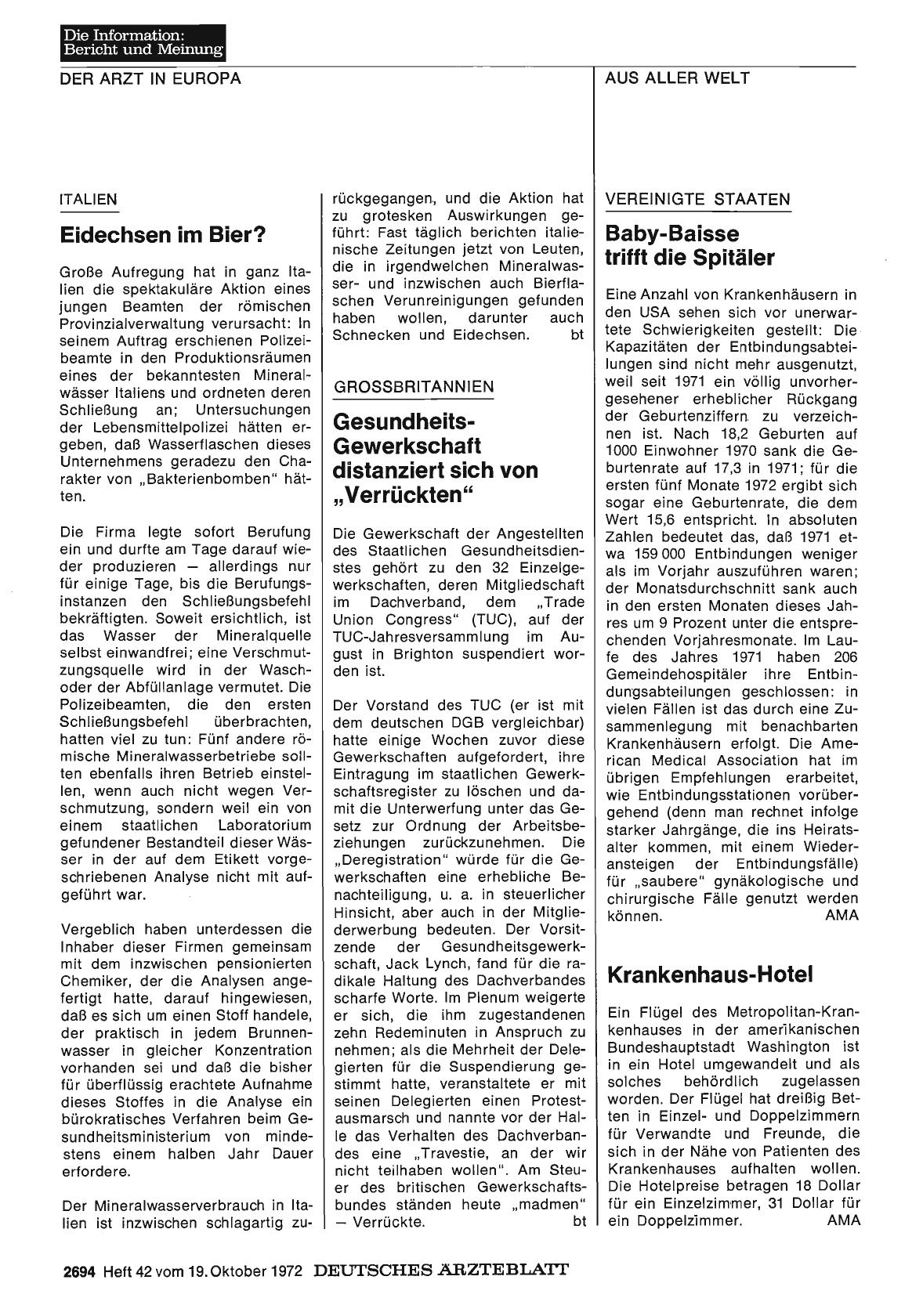 Vorschauseite 1: Italien: Eidechsen im Bier?