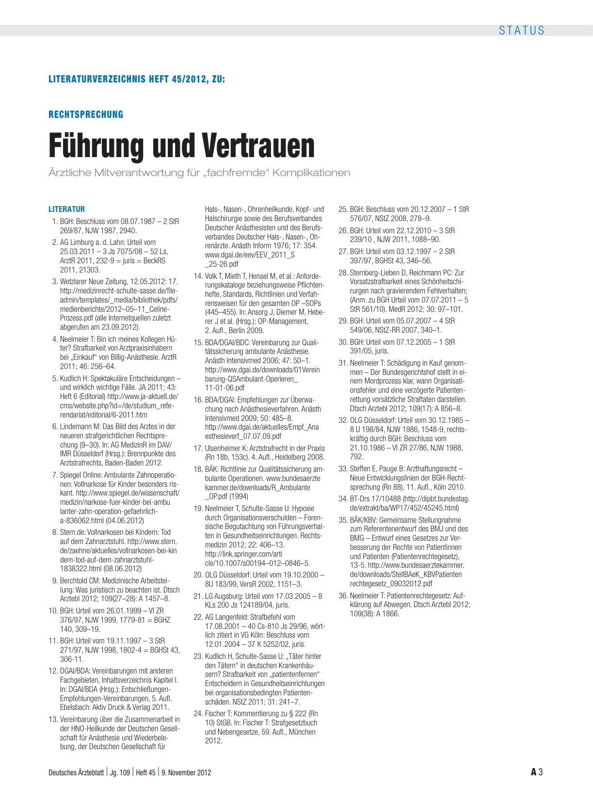 Vorschauseite 3: Rechtsprechung: Führung und Vertrauen
