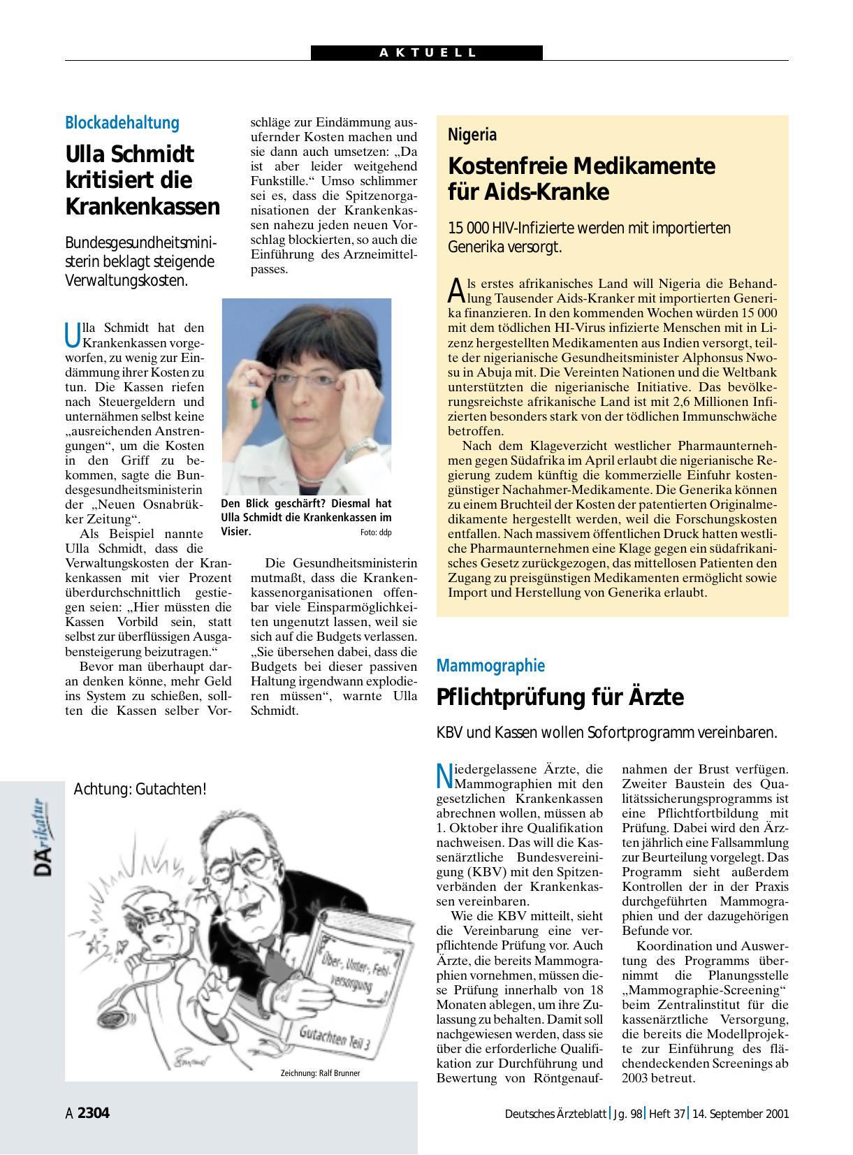Vorschauseite 1: Mammographie: Pflichtprüfung für Ärzte