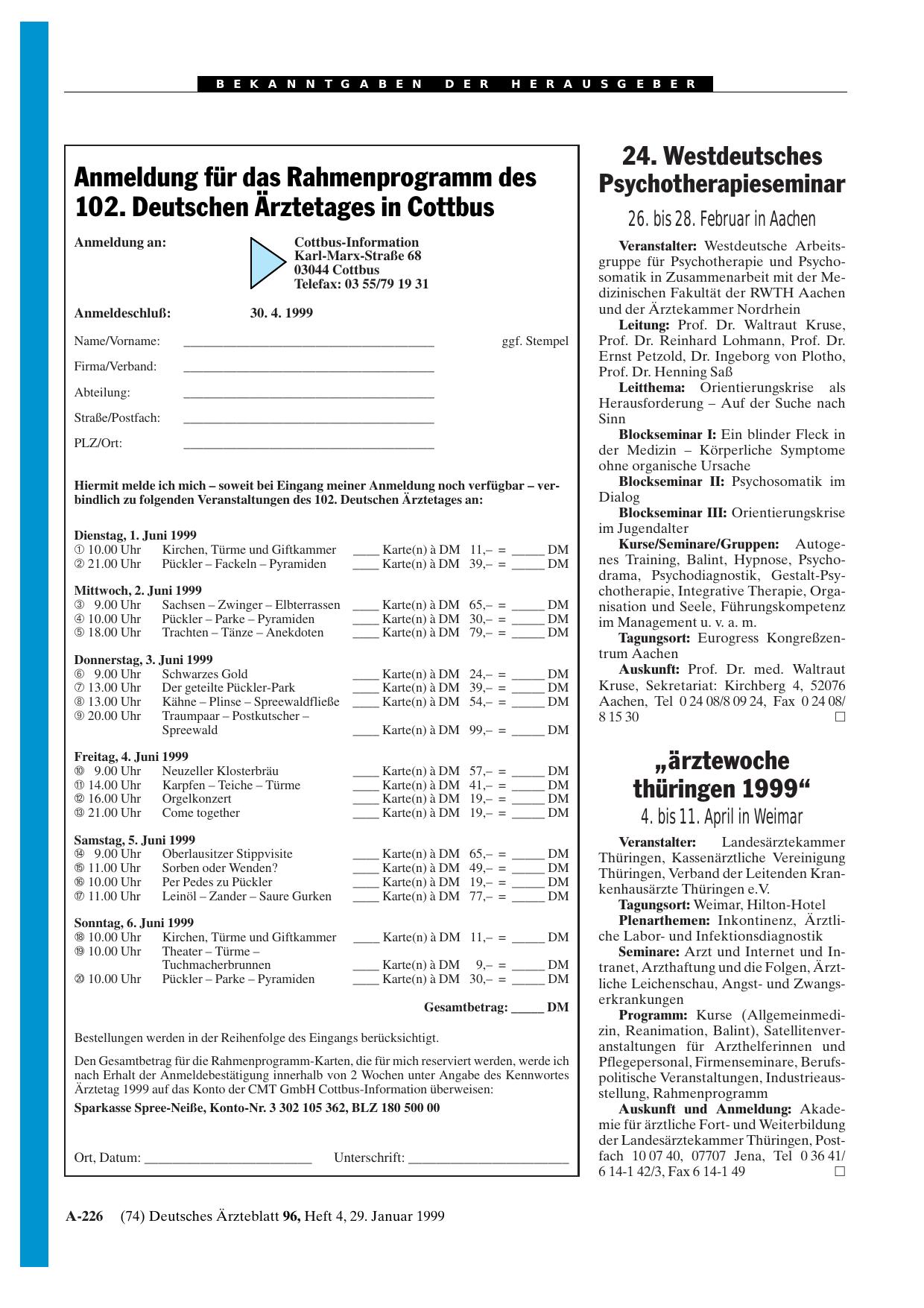 Vorschauseite 1: 24. Westdeutsches Psychotherapieseminar