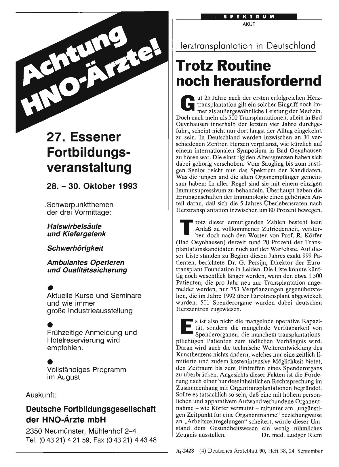 Vorschauseite 1: Herztransplantation in Deutschland: Trotz Routine noch herausfordernd