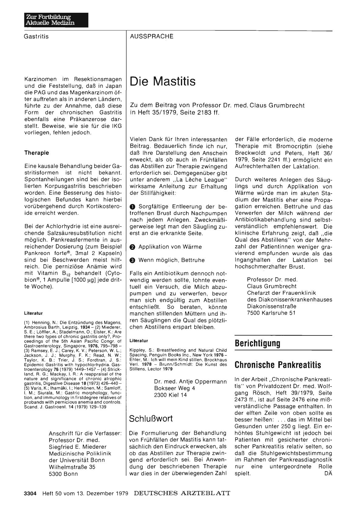Vorschauseite 1: Chronische Pankreatitis
