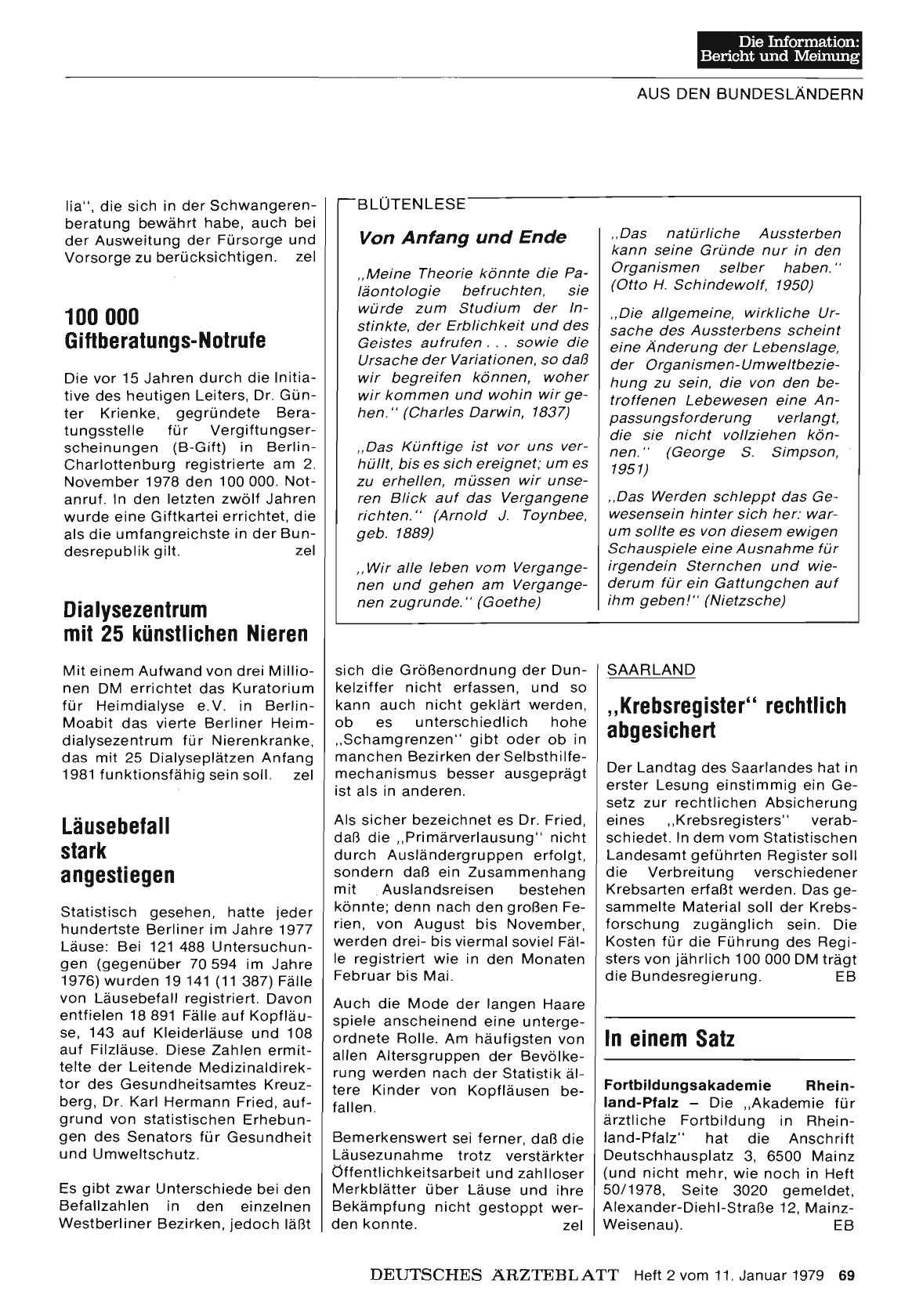 Vorschauseite 1: Saarland: „Krebsregister“ rechtlich abgesichert