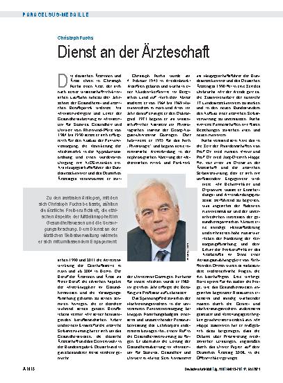 Vorschauseite 1: Christoph Fuchs: Dienst an der Ärzteschaft