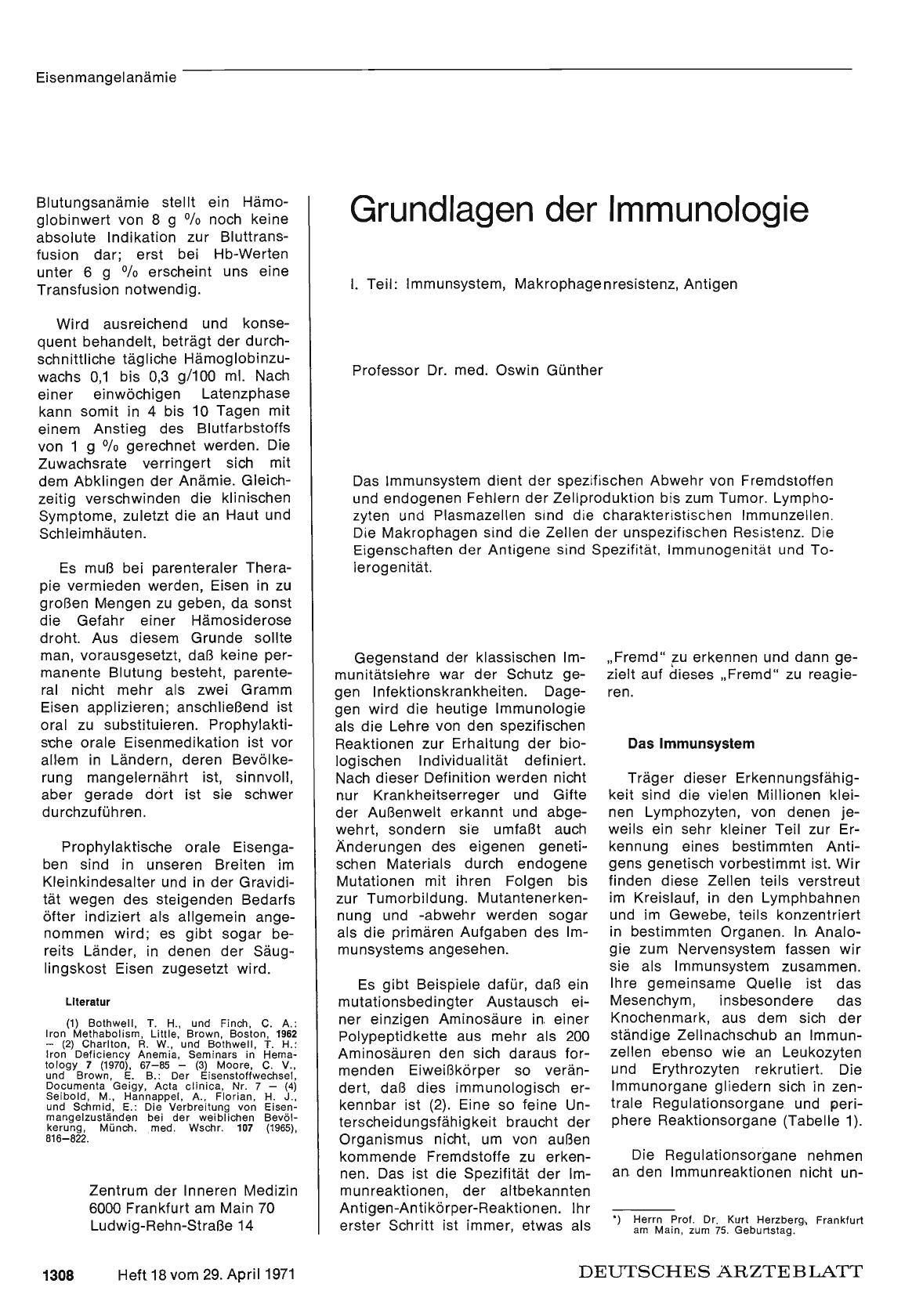 Vorschauseite 1: Grundlagen der Immunologie