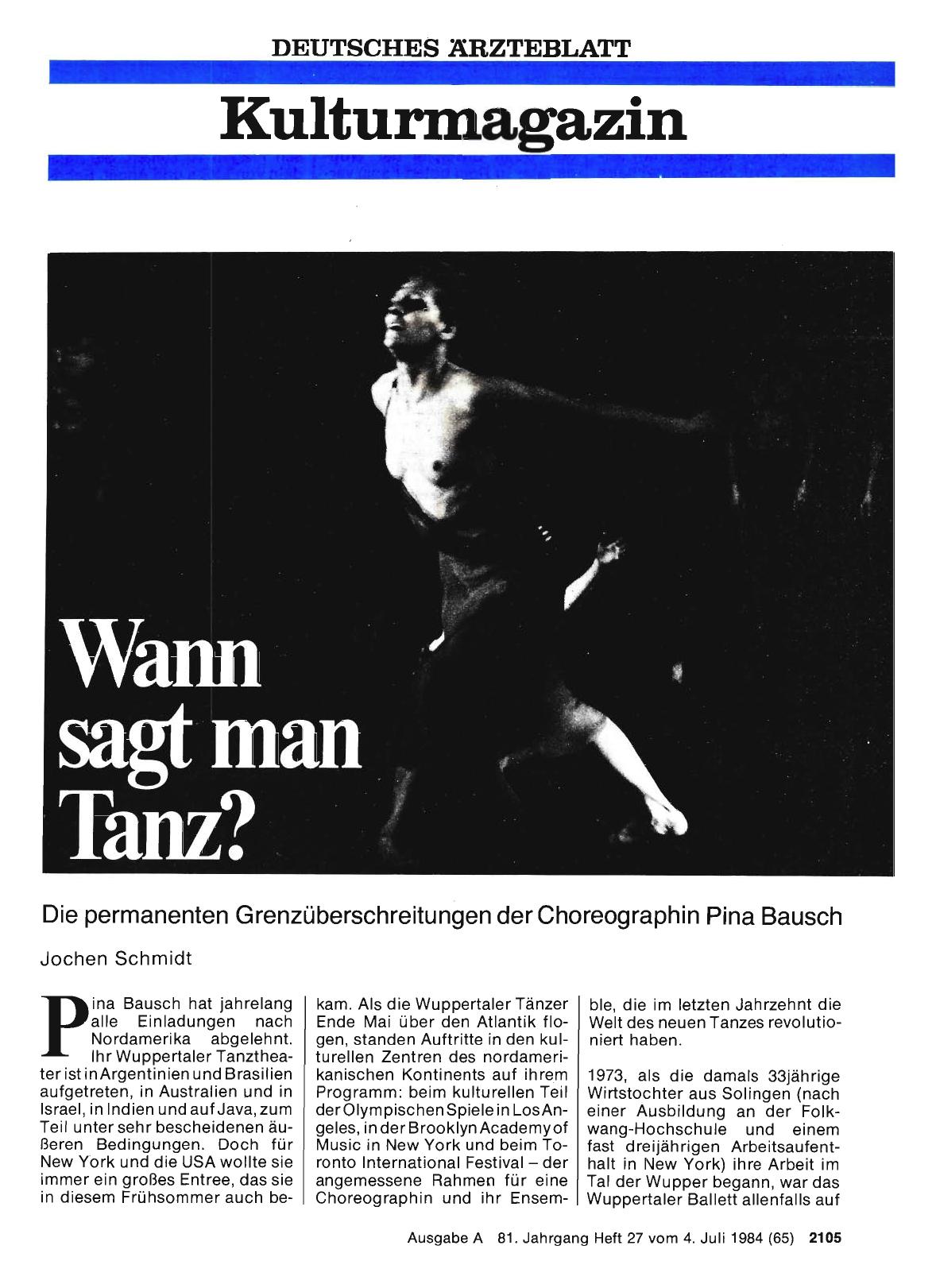 Vorschauseite 1: Wann sagt man Tanz?