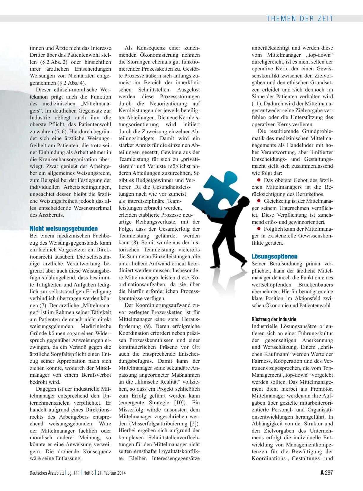 Vorschauseite 2: Das mittlere Management in der Medizin: Eine Position für Brückenbauer