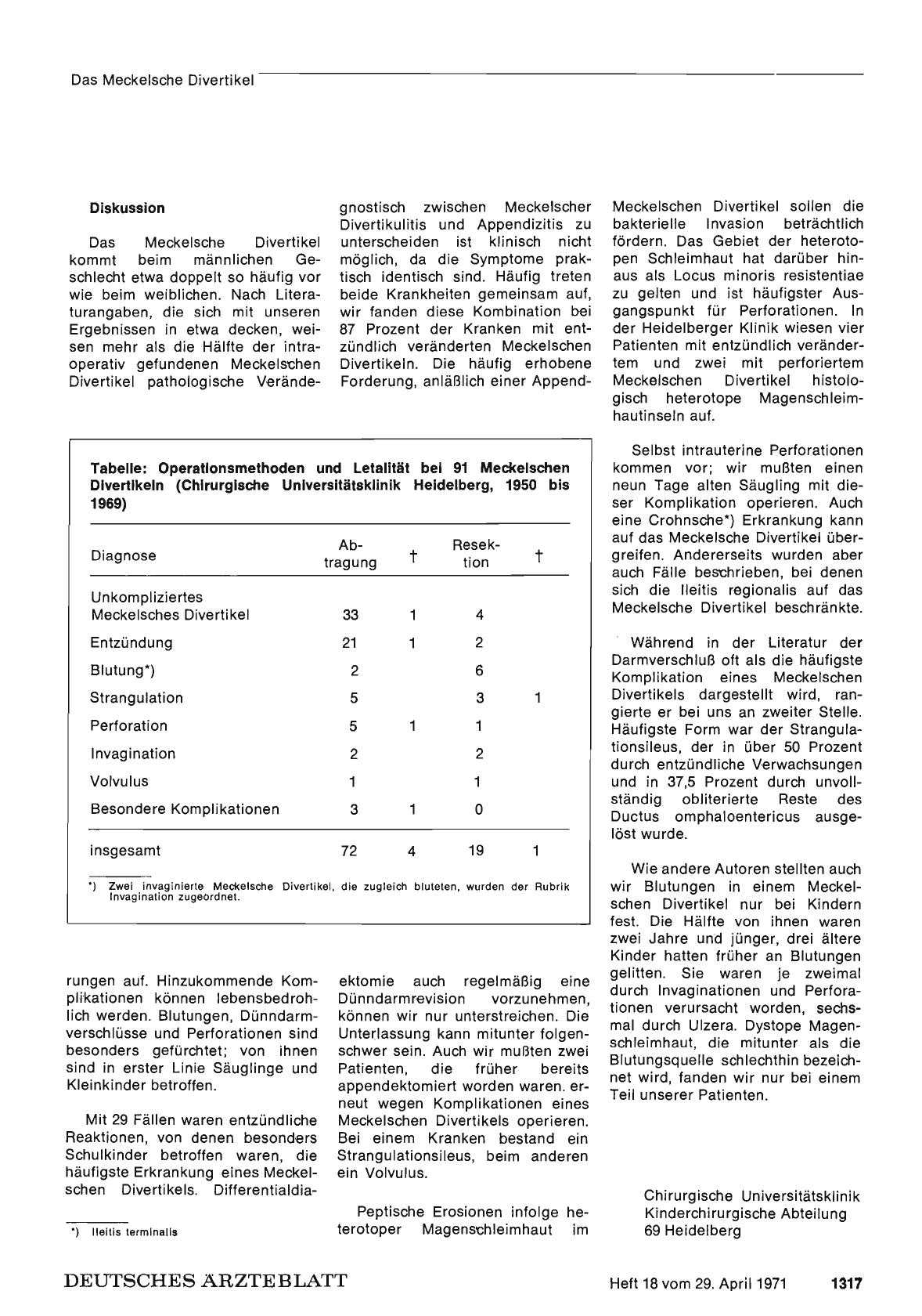 Vorschauseite 1: Dritte Diagnostik-Woche 3. bis 5. Mai 1971 in München