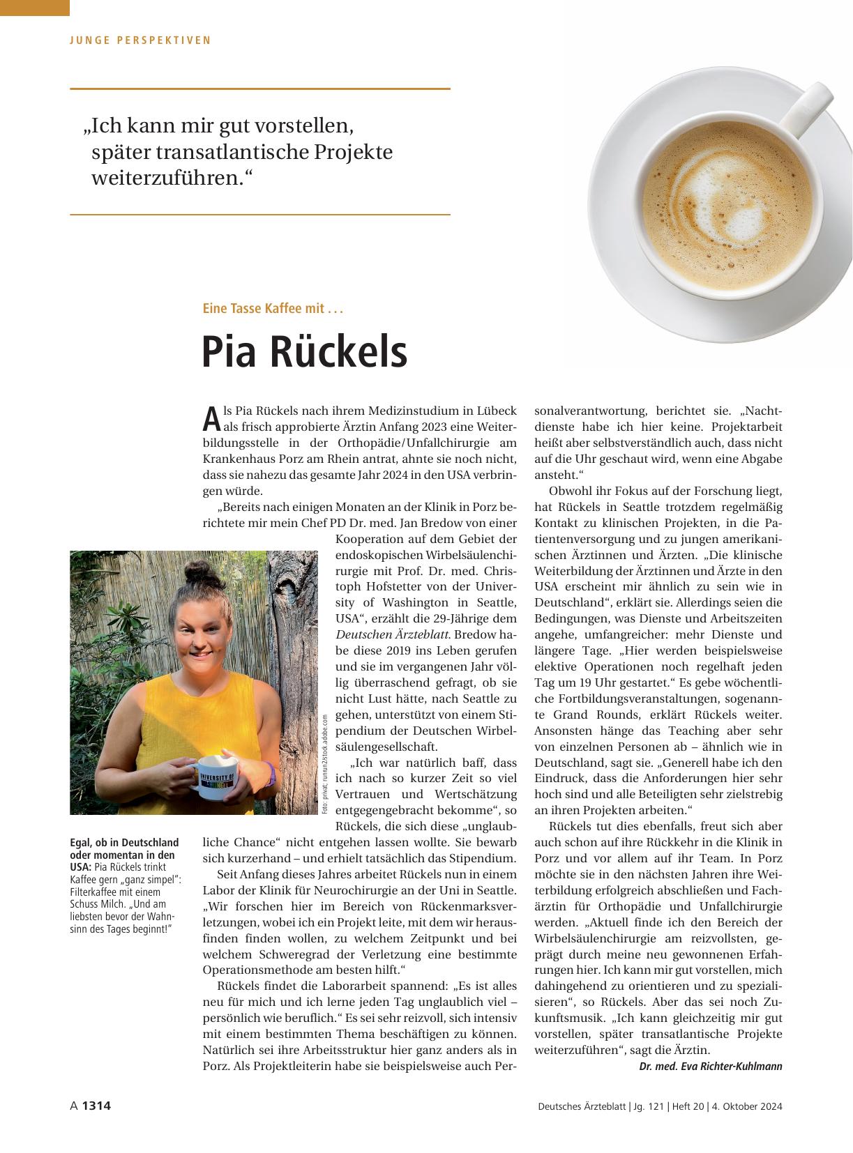 Vorschauseite 1: Eine Tasse Kaffee mit. .. Pia Rückels