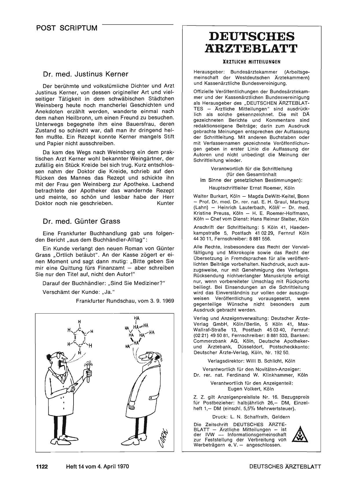 Vorschauseite 1: Dr. med. Justinus Kerner / Dr. med. Günter Grass