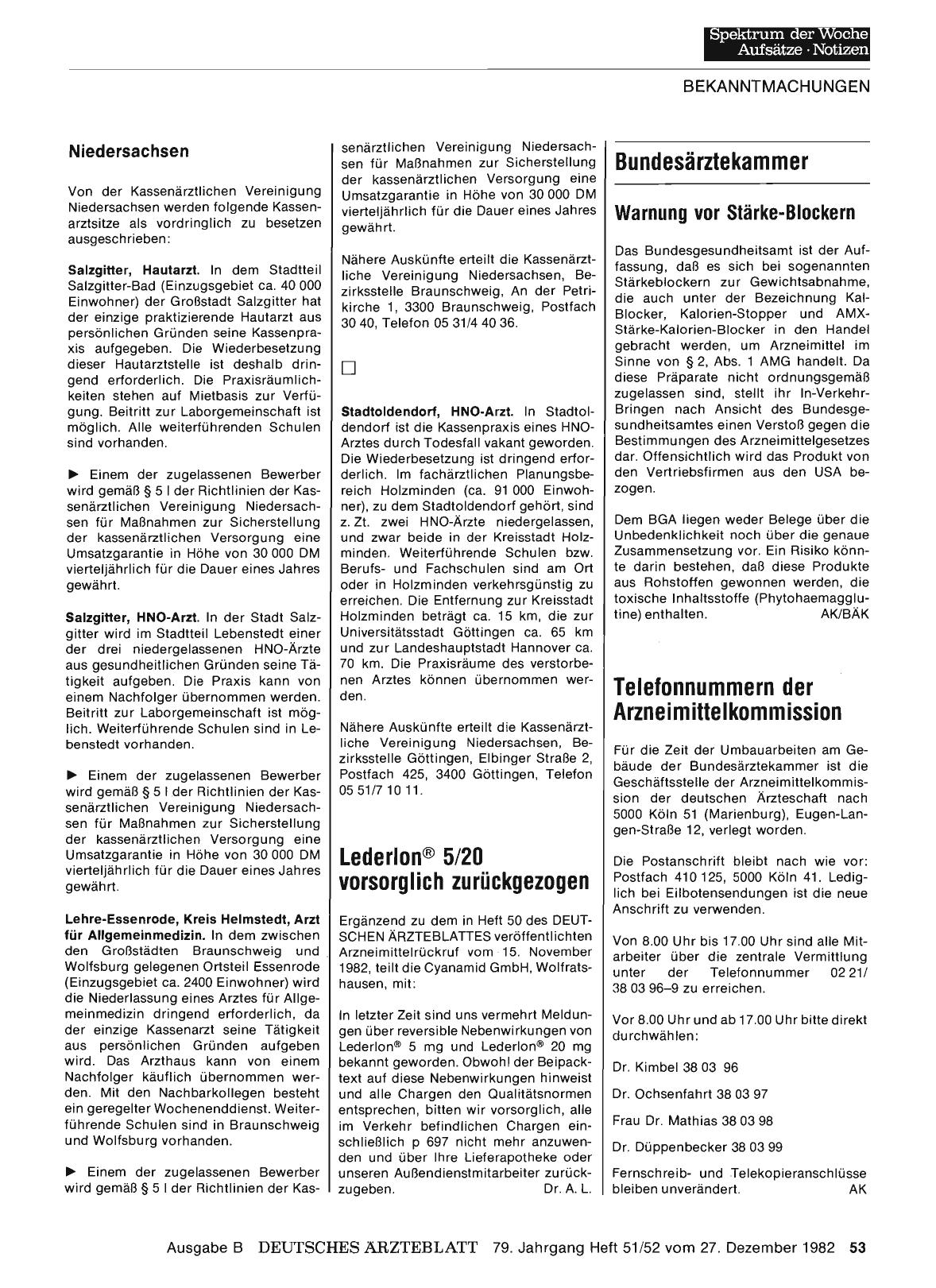 Vorschauseite 1: Bundesärztekammer: Lederlon® 5/20 vorsorglich zurückgezogen