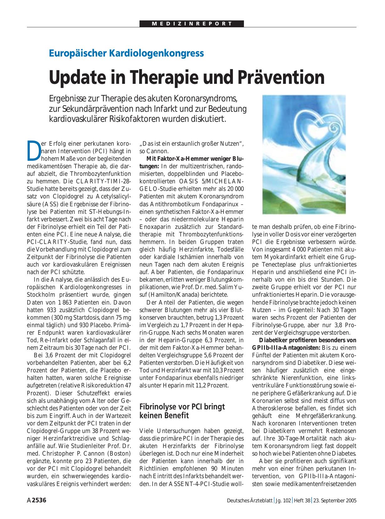 Vorschauseite 1: Europäischer Kardiologenkongress: Update in Therapie und Prävention