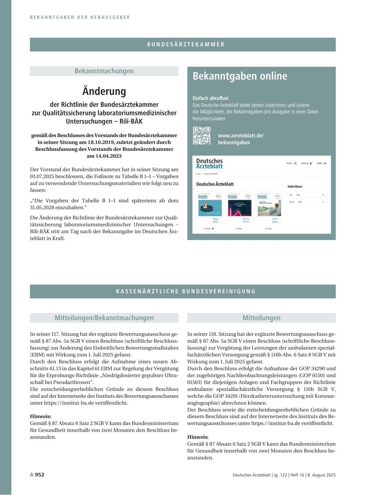 Vorschauseite 1: Mitteilungen