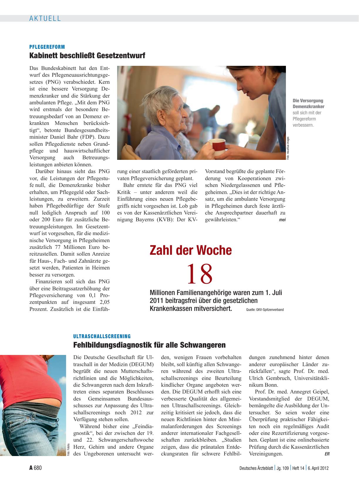 Vorschauseite 1: Ultraschallscreening: Fehlbildungsdiagnostik für alle Schwangeren