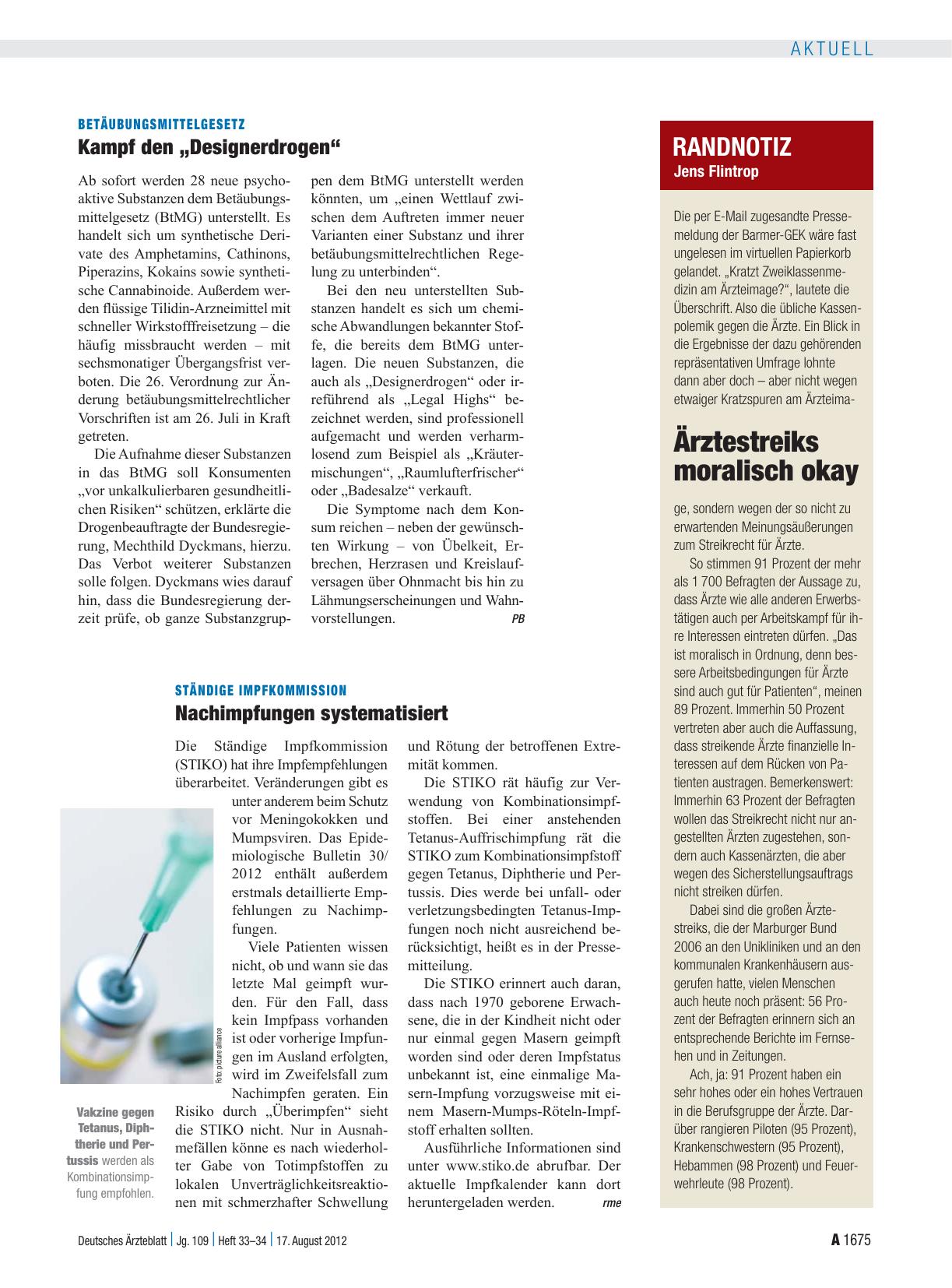 Vorschauseite 1: Betäubungsmittelgesetz: Kampf den „Designerdrogen“