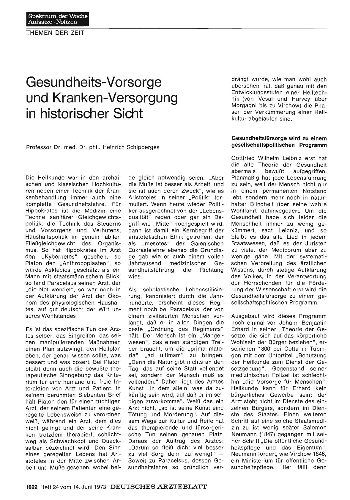 Vorschauseite 1: Gesundheits-Vorsorge und Kranken-Versorgung in historischer Sicht