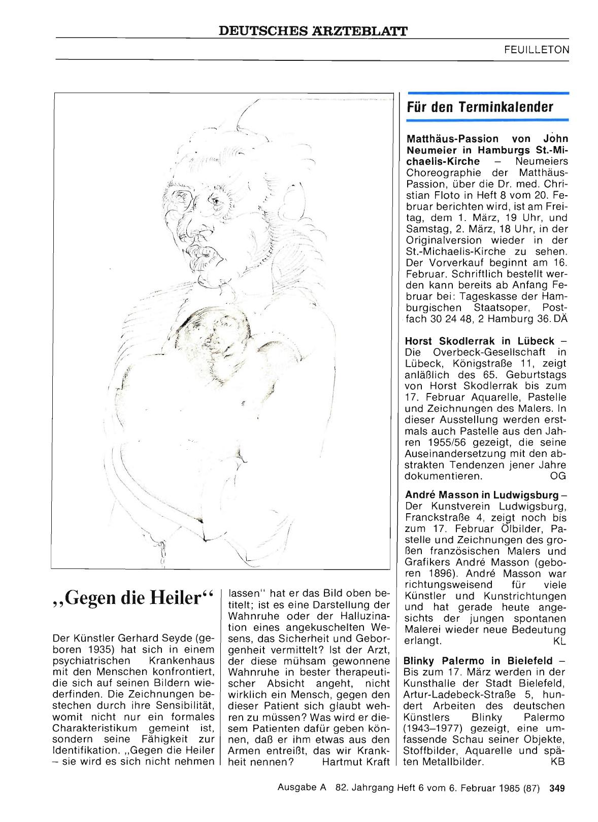Vorschauseite 1: André Masson in Ludwigsburg