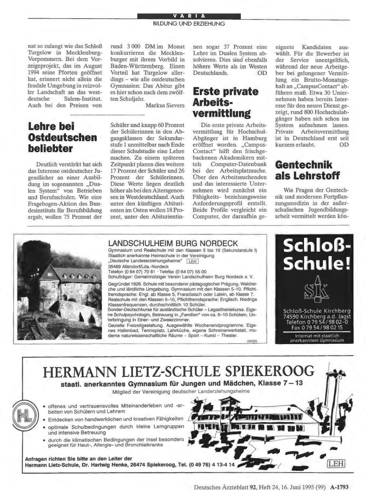 Vorschauseite 1: Erste private Arbeitsvermittlung