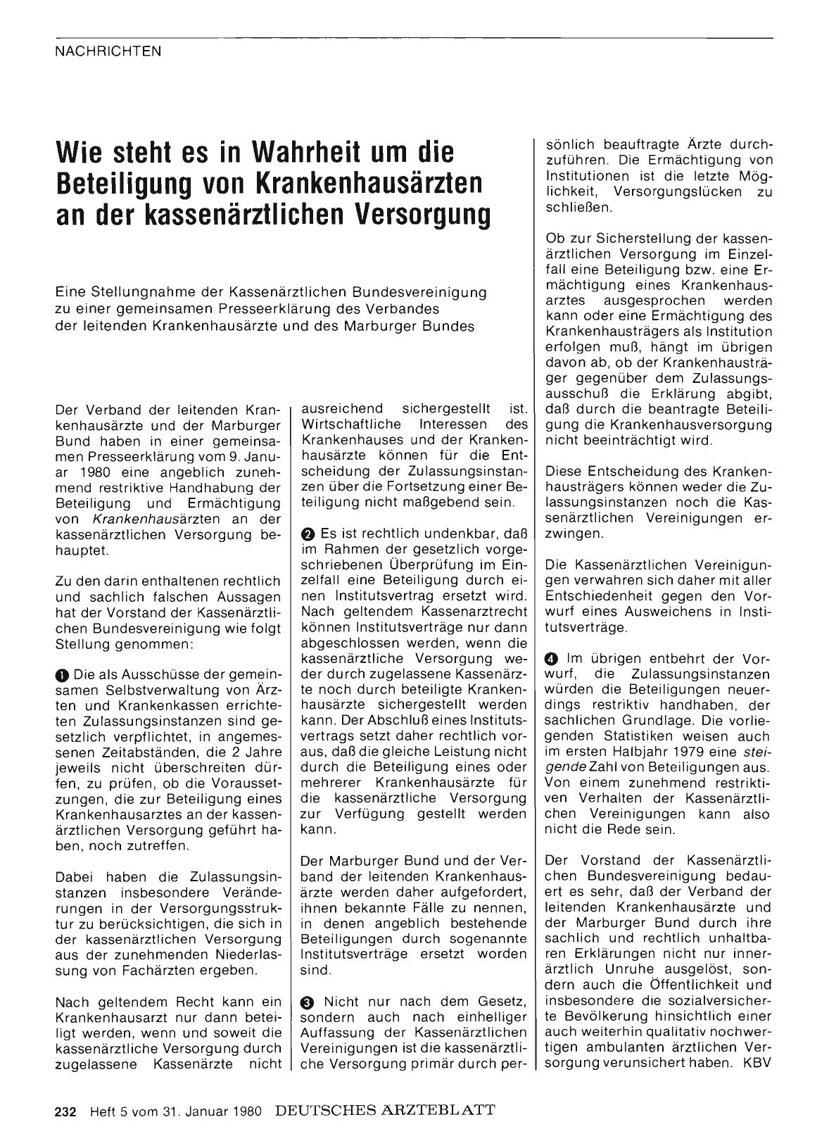 Vorschauseite 1: Wie steht es in Wahrheit um die Beteiligung von Krankenhausärzten an der kassenärztlichen Versorgung