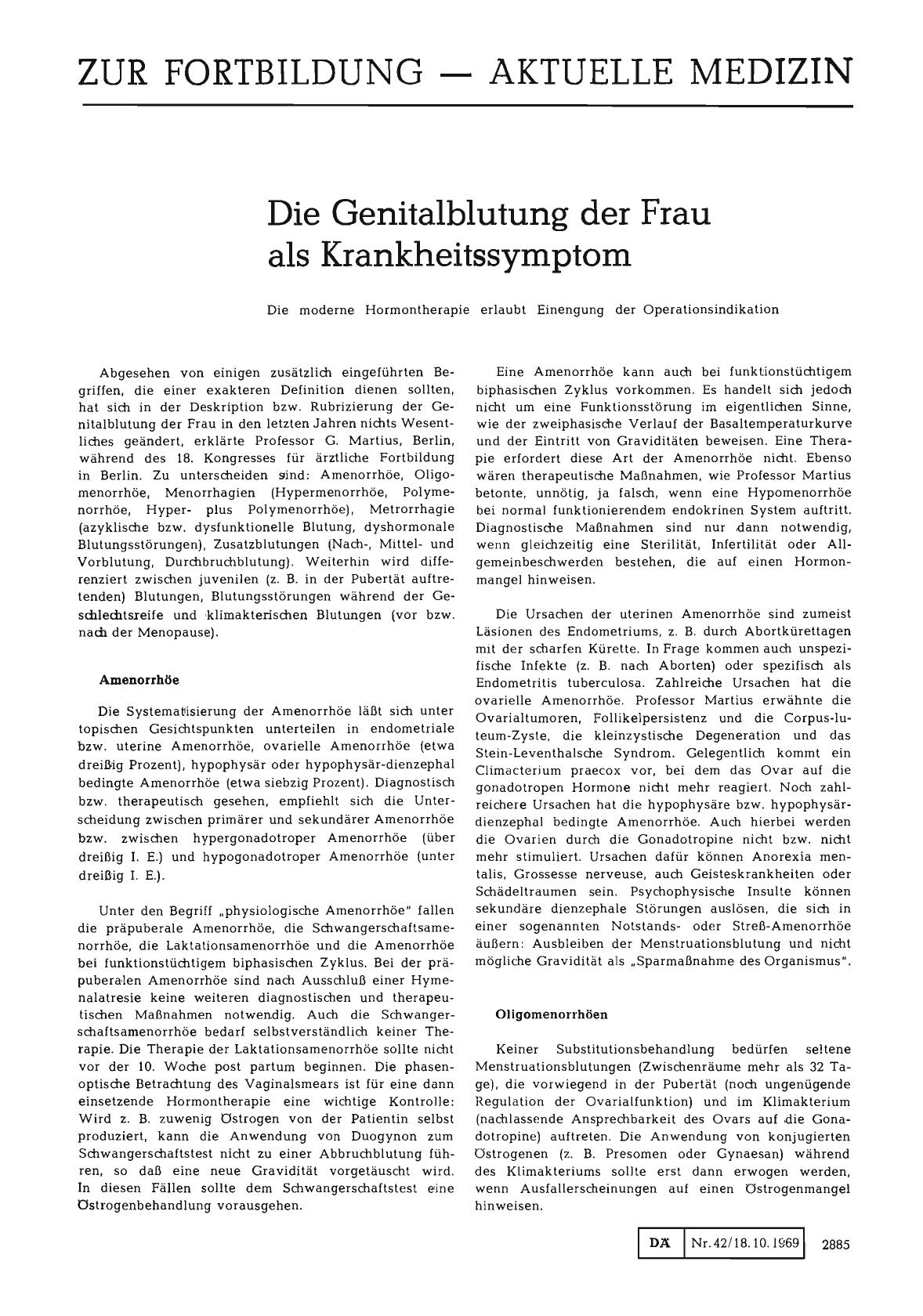 Vorschauseite 1: Die Genitalblutung der Frau als Krankheitssymptom