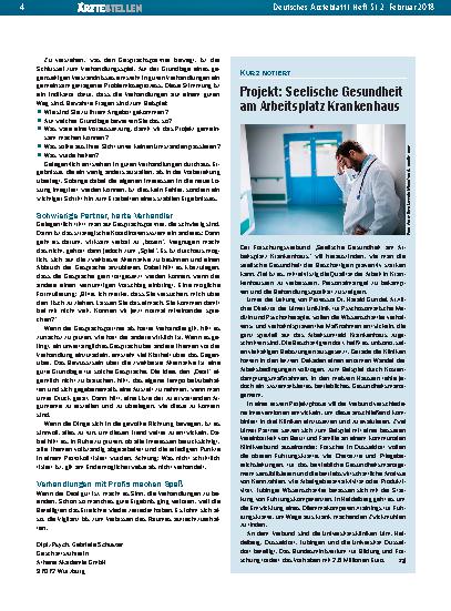 Vorschauseite 1: Seelische Gesundheit am Arbeitsplatz Krankenhaus