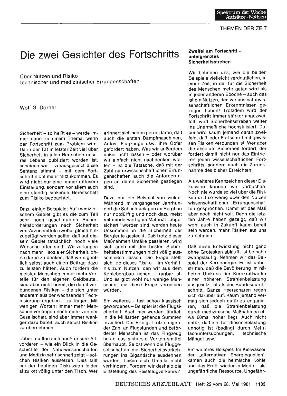Vorschauseite 1: Die zwei Gesichter des Fortschritts