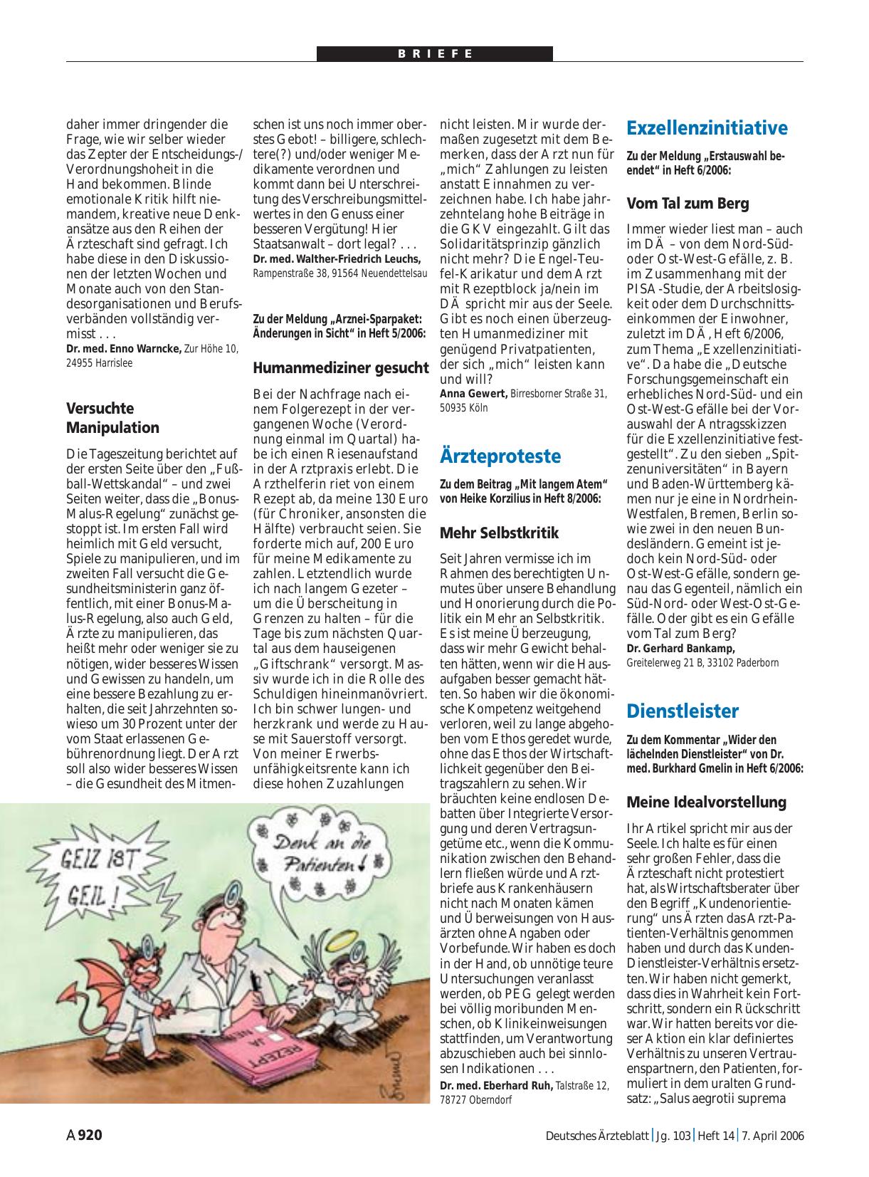 Vorschauseite 1: Sparpaket: Humanmediziner gesucht