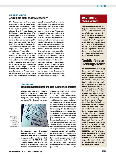 Vorschauseite 1: Deutscher Ethikrat: „Kein post-antbiotisches Zeitalter“