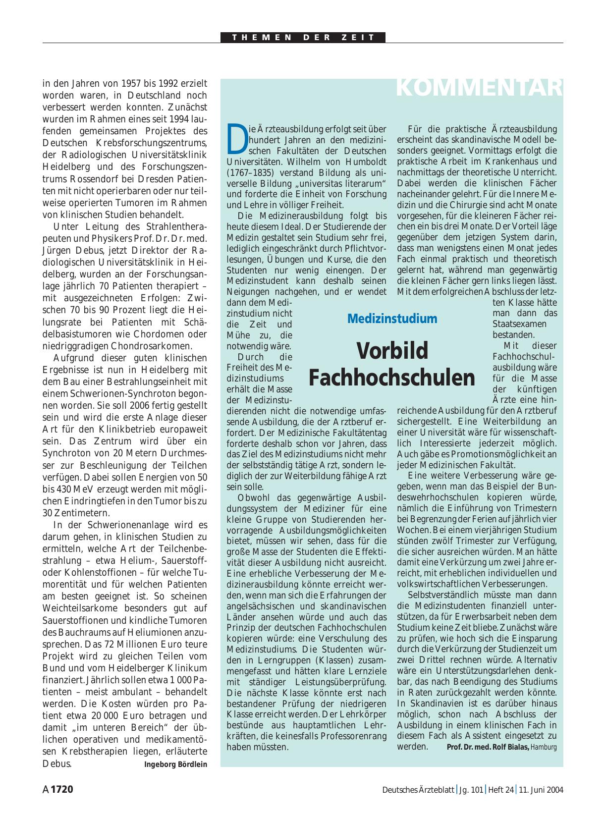 Vorschauseite 1: Medizinstudium: Vorbild Fachhochschulen
