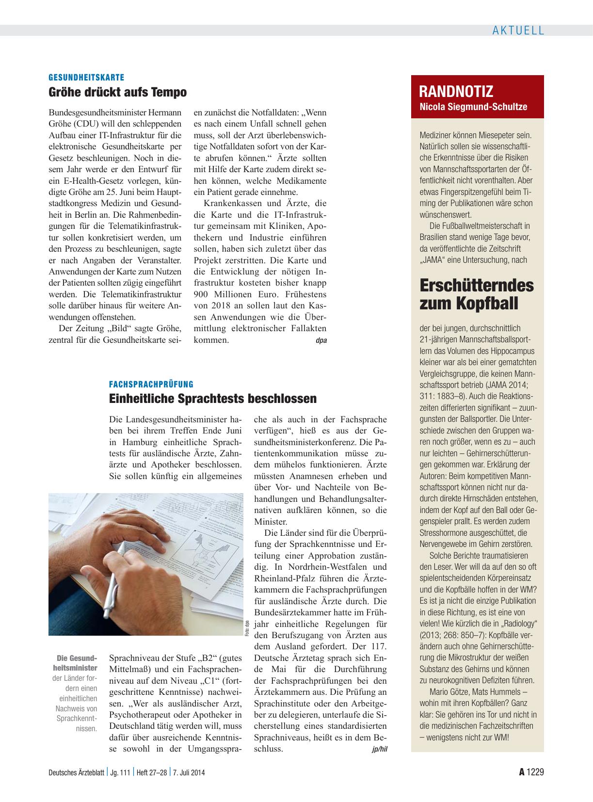 Vorschauseite 1: Randnotiz: Erschütterndes zum Kopfball