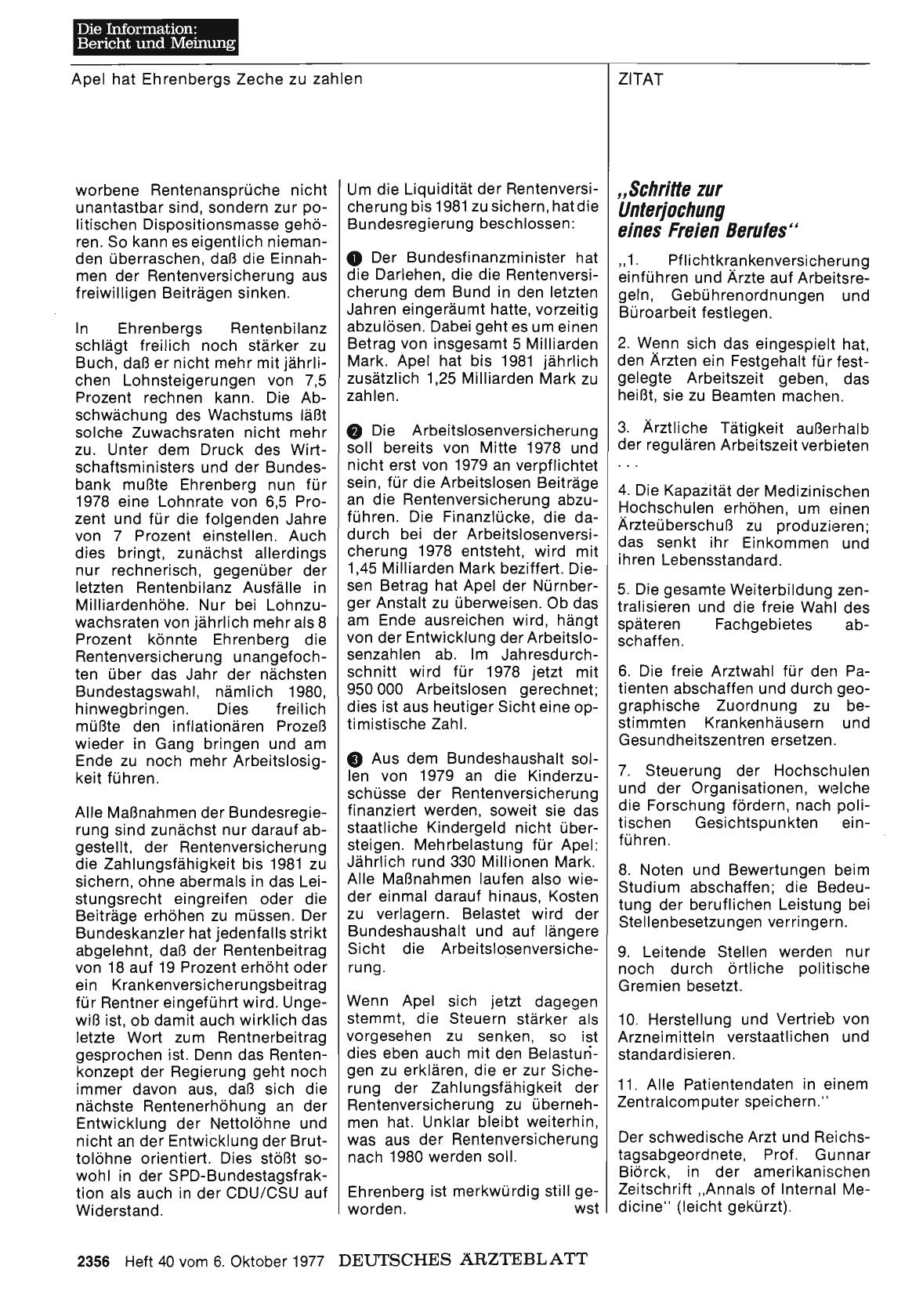 Vorschauseite 1: „Schritte zur Unterjochung eines Freien Berufes“