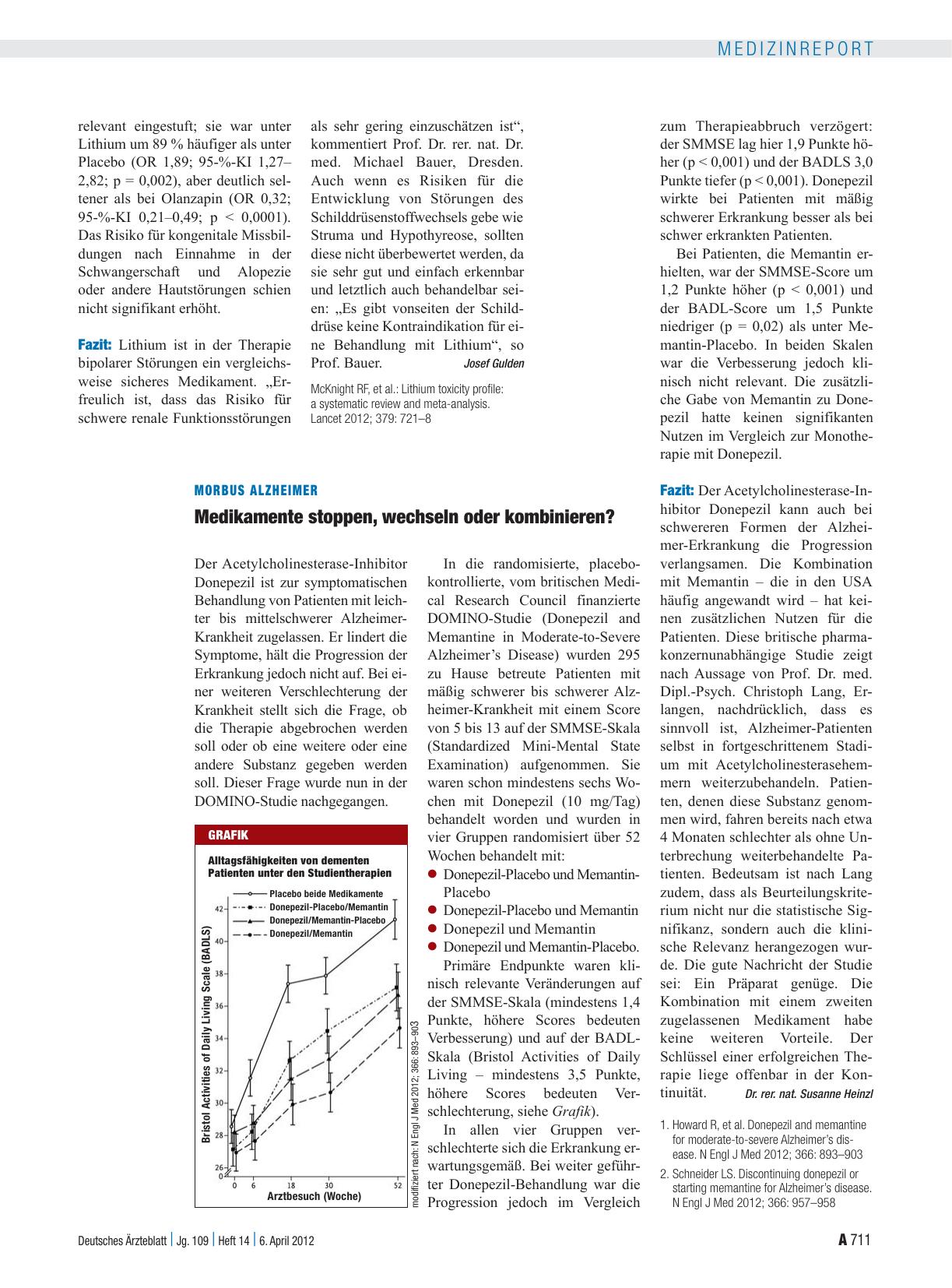 Vorschauseite 1: Morbus Alzheimer: Medikamente stoppen, wechseln oder kombinieren?