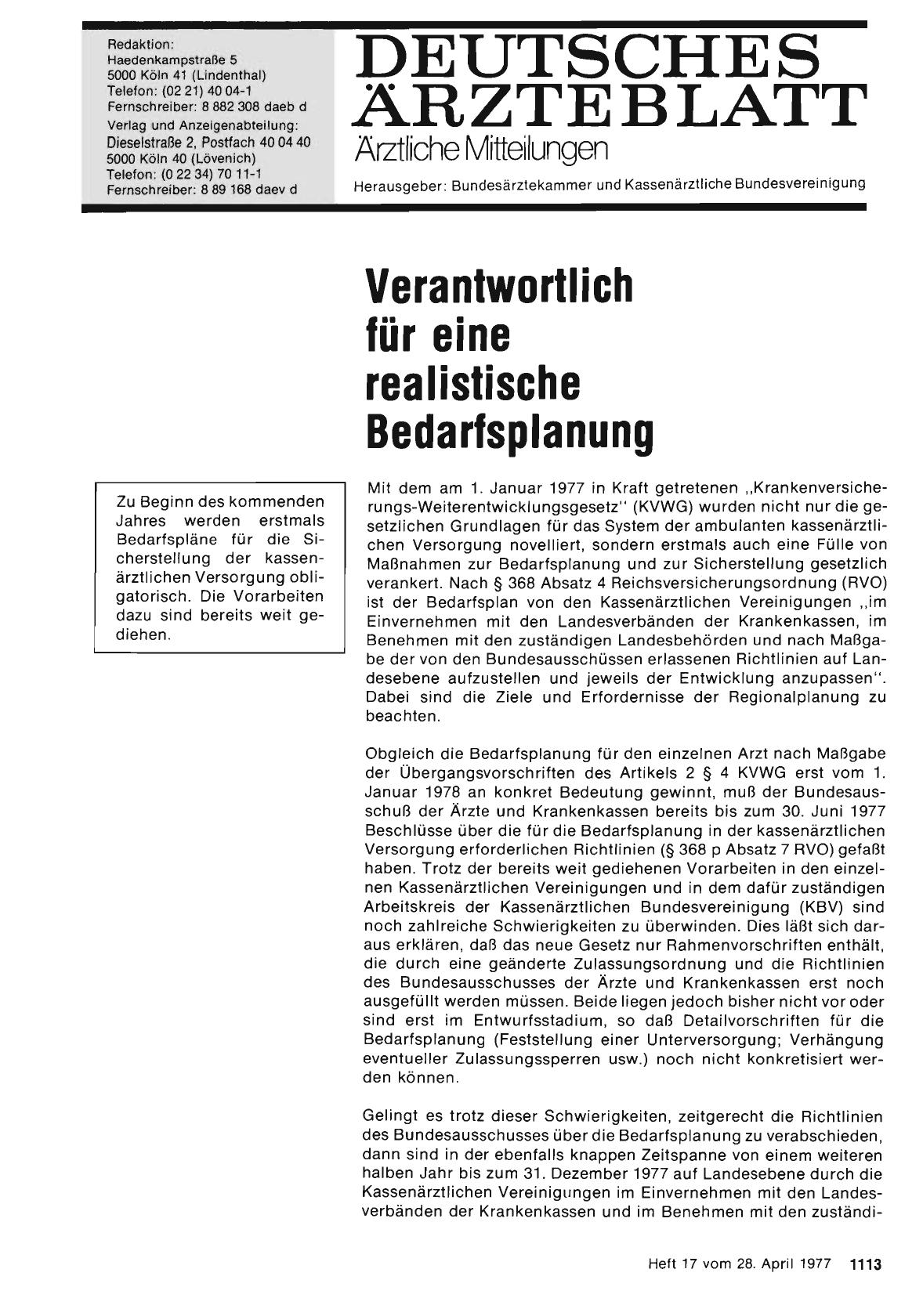 Vorschauseite 1: Verantwortlich für eine realistische Bedarfsplanung