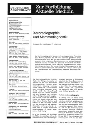 Vorschauseite 1: Xeroradiographie und Mammadiagnostik