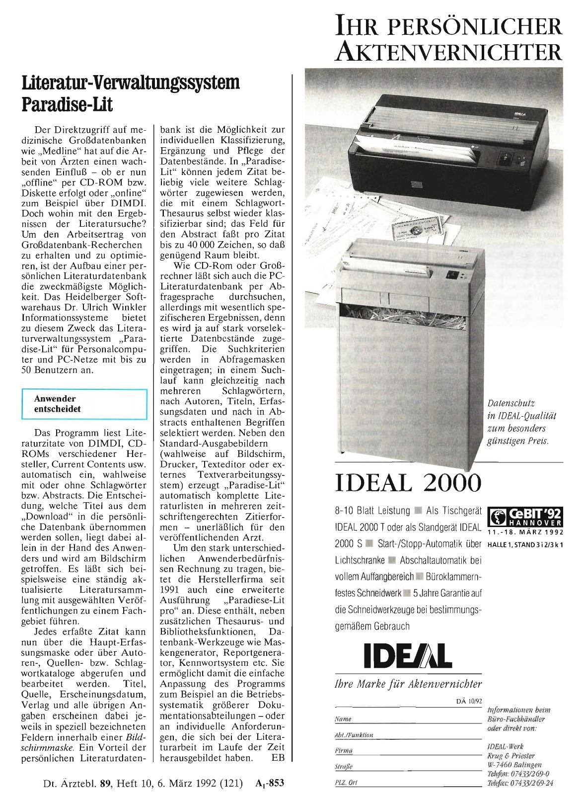 Vorschauseite 1: Literatur-Verwaltungssystem Paradise-Lit