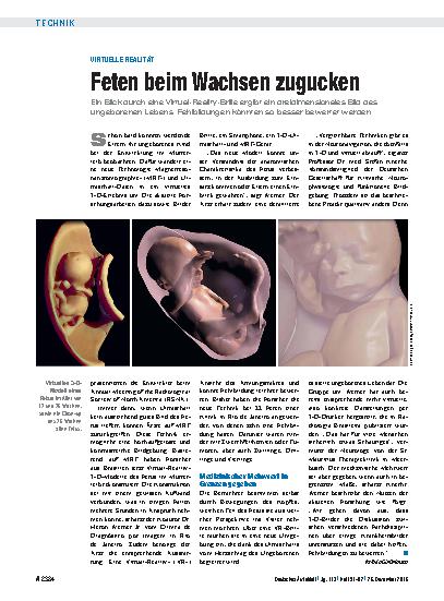 Vorschauseite 1: Virtuelle Realität: Feten beim Wachsen zugucken