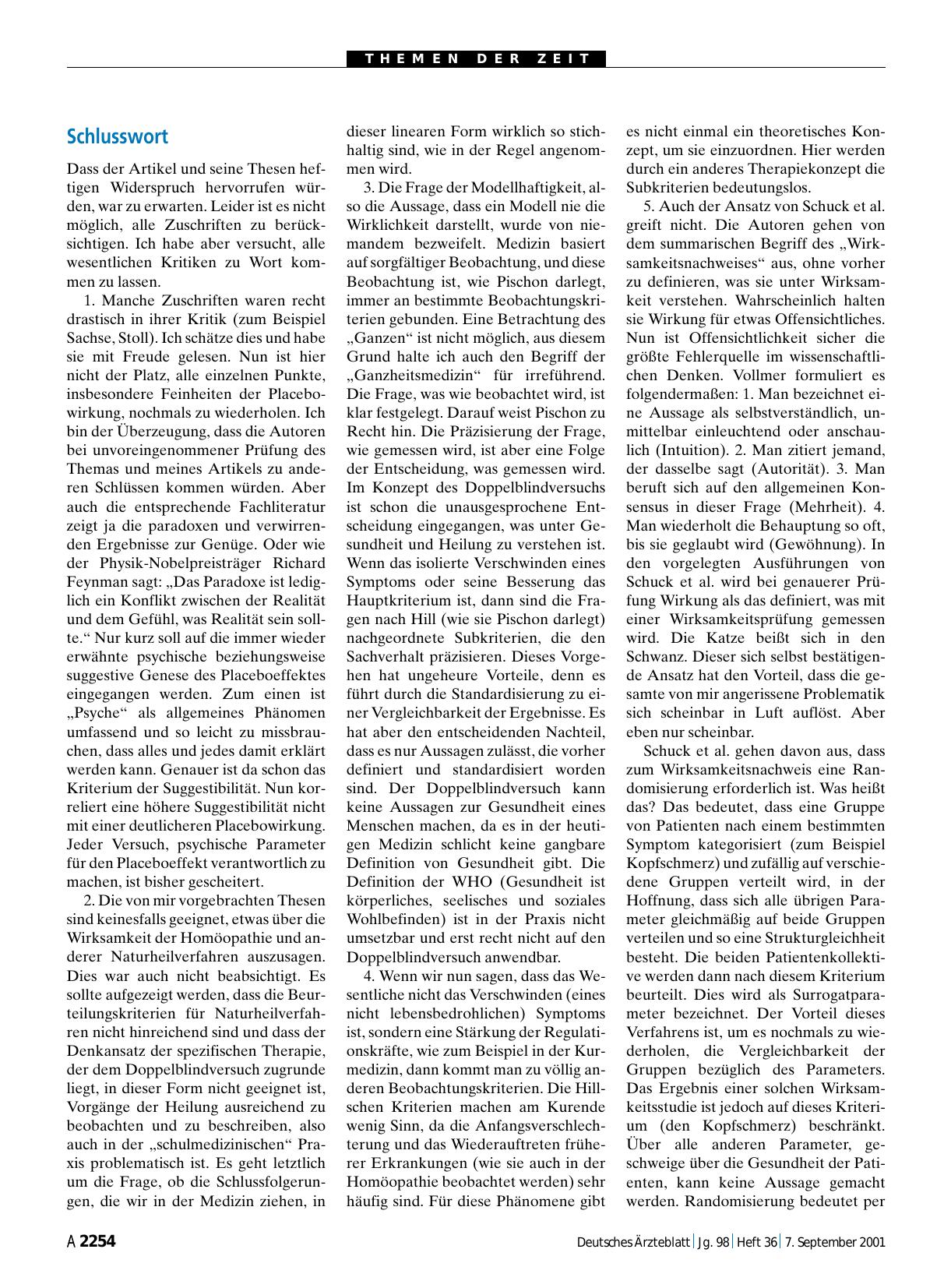 Vorschauseite 1: Wissenschaftstheorie - Doppelblind bei alternativen Heilverfahren: Schlusswort