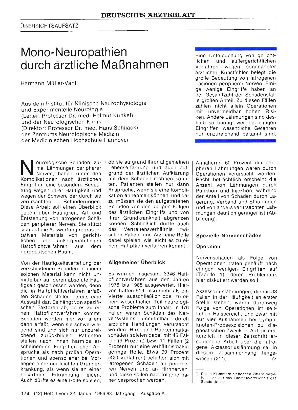 Vorschauseite 1: Mono-Neuropathien durch ärztliche Maßnahmen