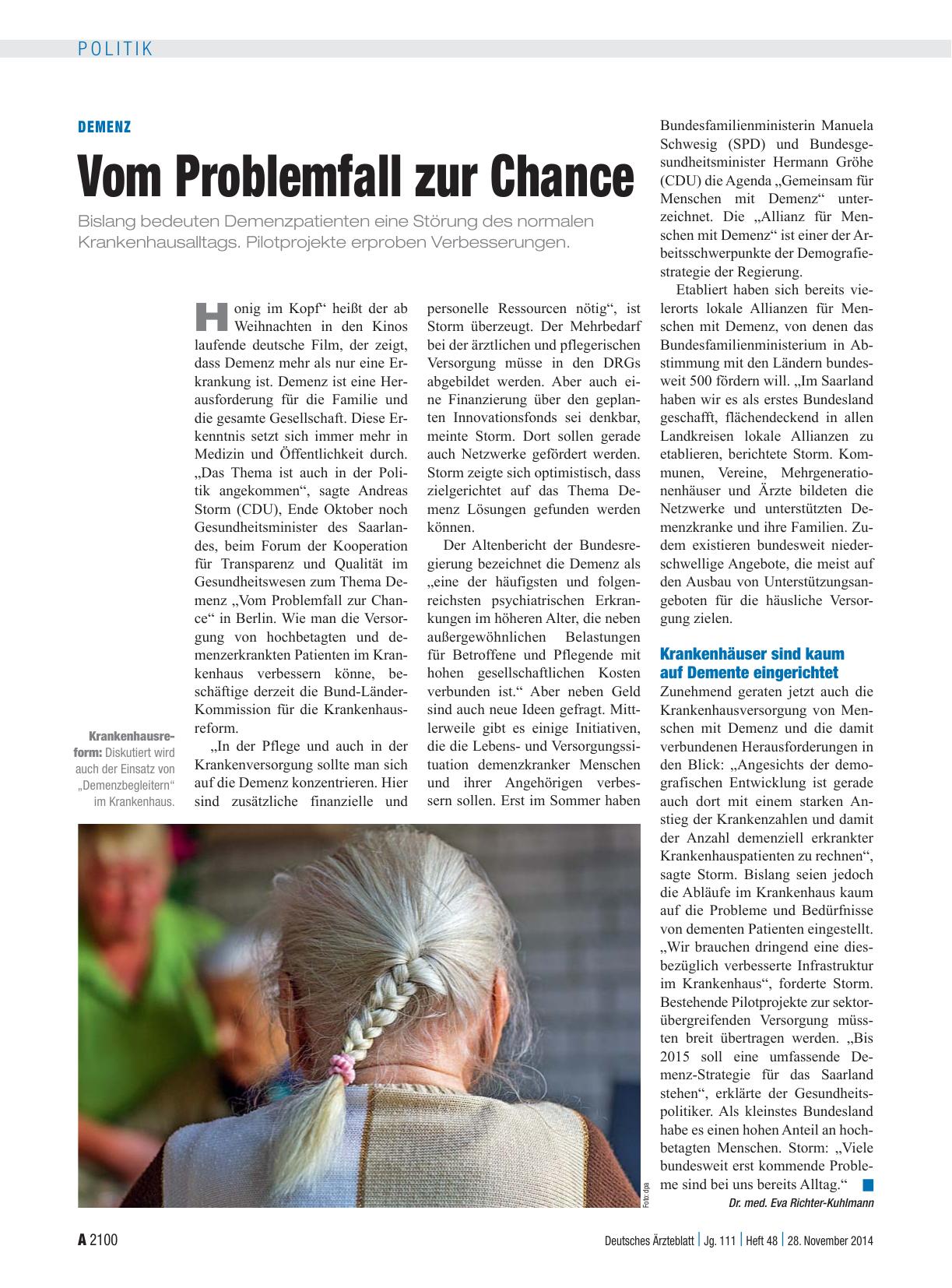 Vorschauseite 1: Demenz: Vom Problemfall zur Chance