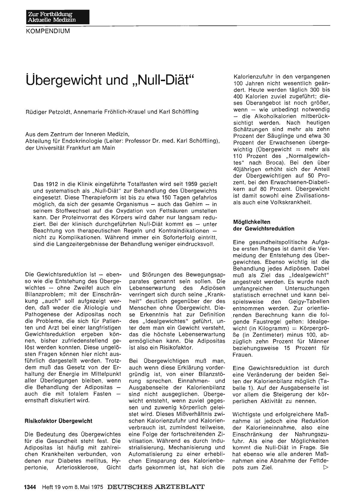 Vorschauseite 1: Übergewicht und „Null-Diät“