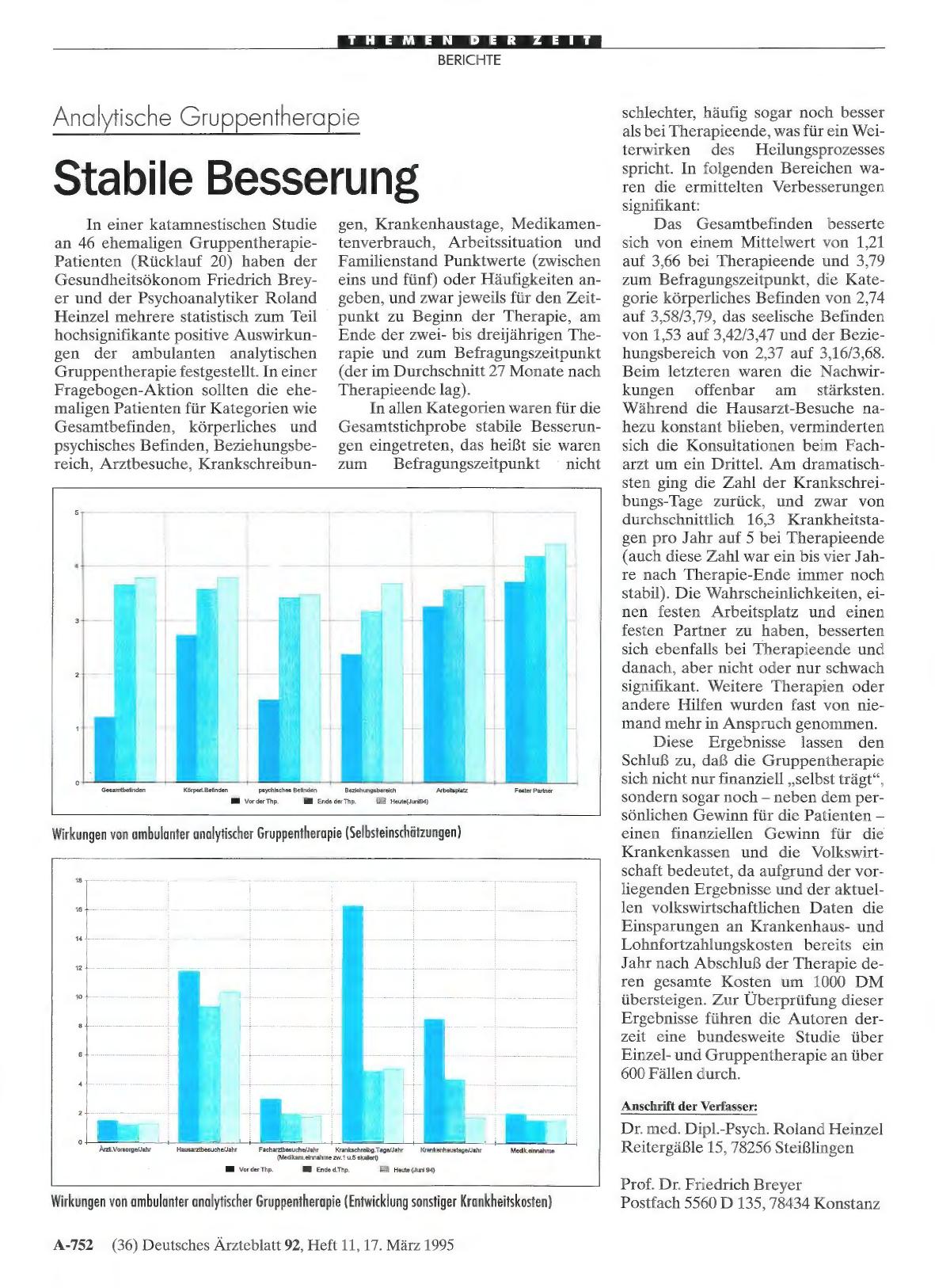Vorschauseite 1: Analytische Gruppentherapie: Stabile Besserung