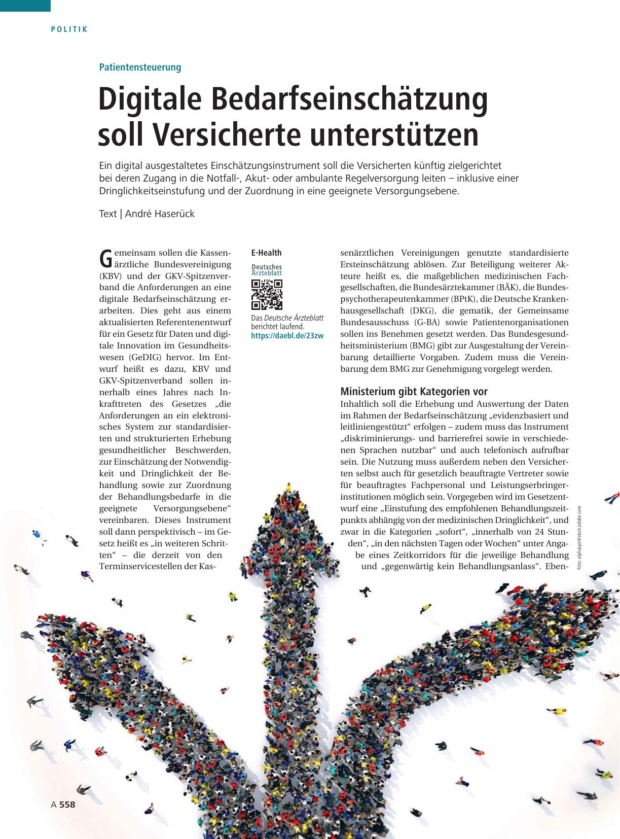Vorschauseite 1: Patientensteuerung: Digitale Bedarfseinschätzung soll Versicherte unterstützen