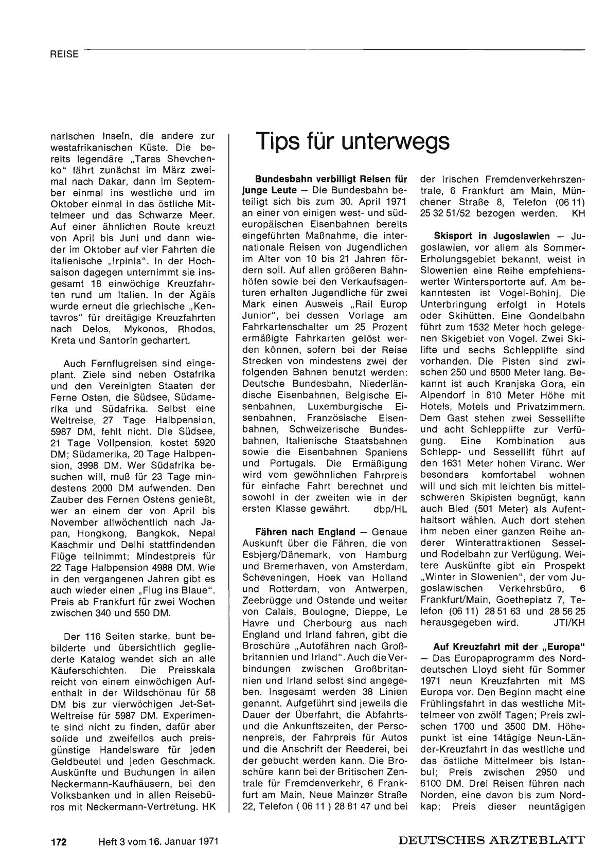 Vorschauseite 1: Tips für unterwegs
