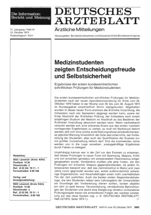 Vorschauseite 1: Medizinstudenten zeigten Entscheidungsfreude und Selbstsicherheit (Teil 1)