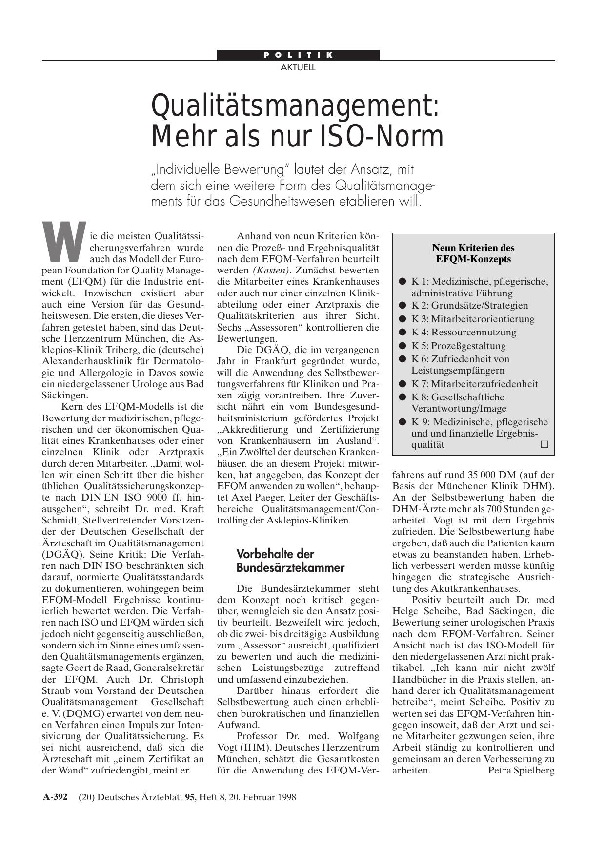 Vorschauseite 1: Qualitätsmanagement: Mehr als nur ISO-Norm