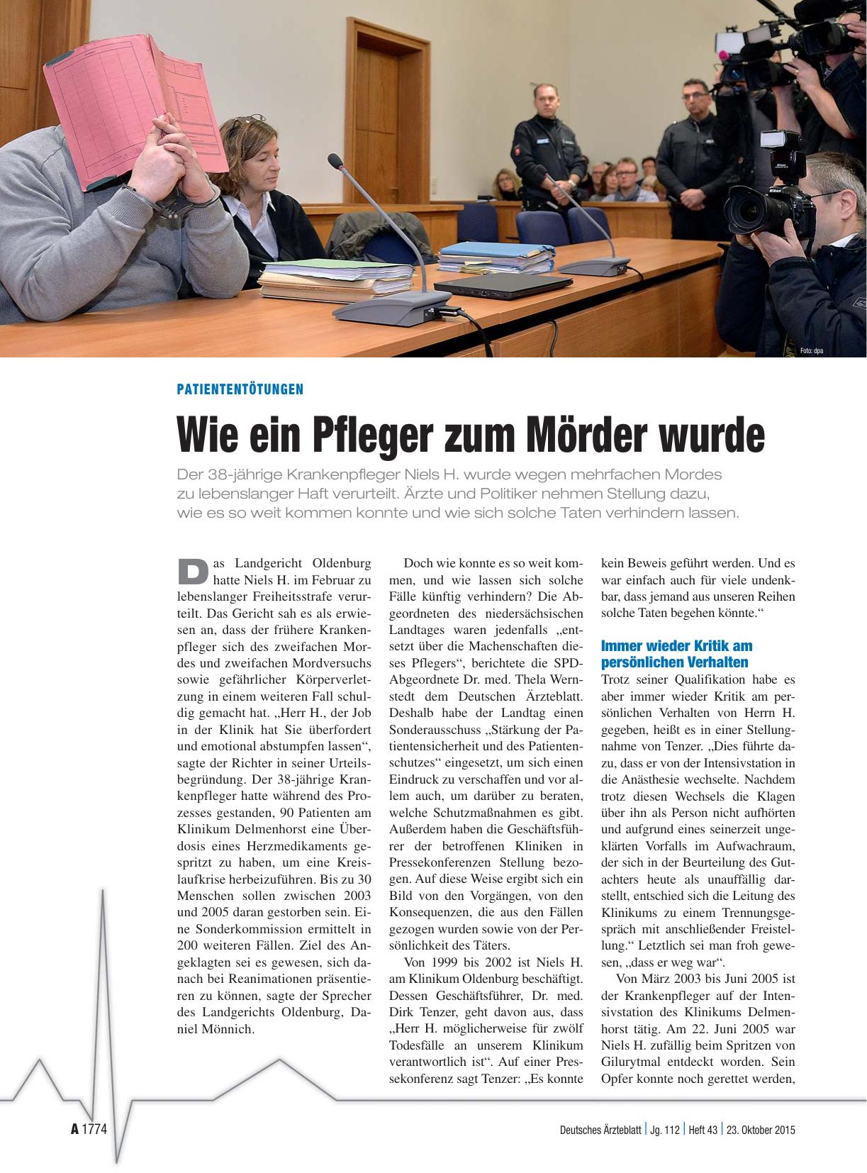 Vorschauseite 1: Patiententötungen: Wie ein Pfleger zum Mörder wurde