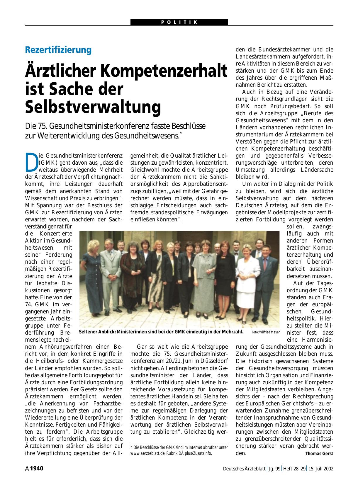 Vorschauseite 1: Rezertifizierung: Ärztlicher Kompetenzerhalt ist Sache der Selbstverwaltung