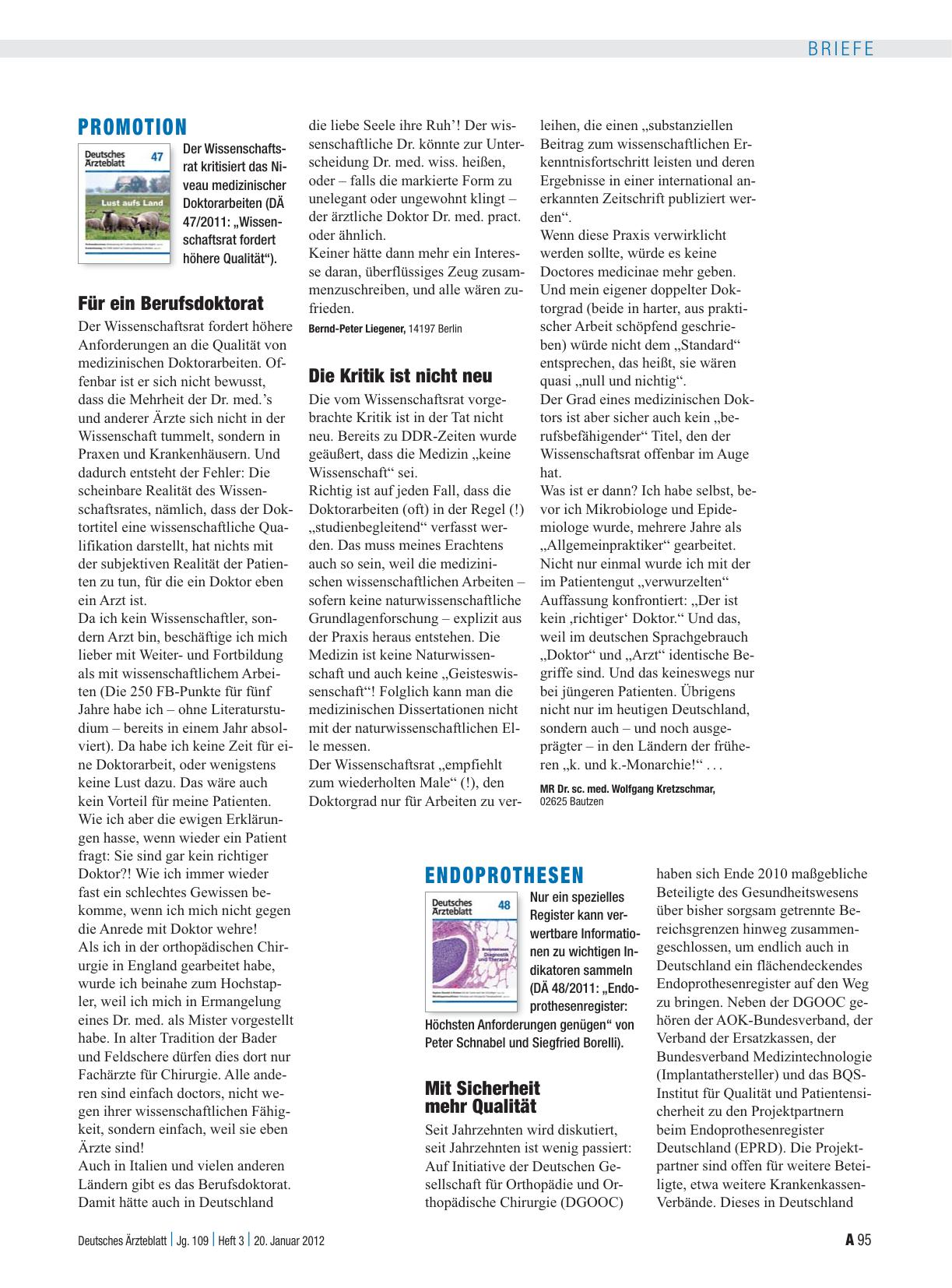 Vorschauseite 1: Promotion: Die Kritik ist nicht neu