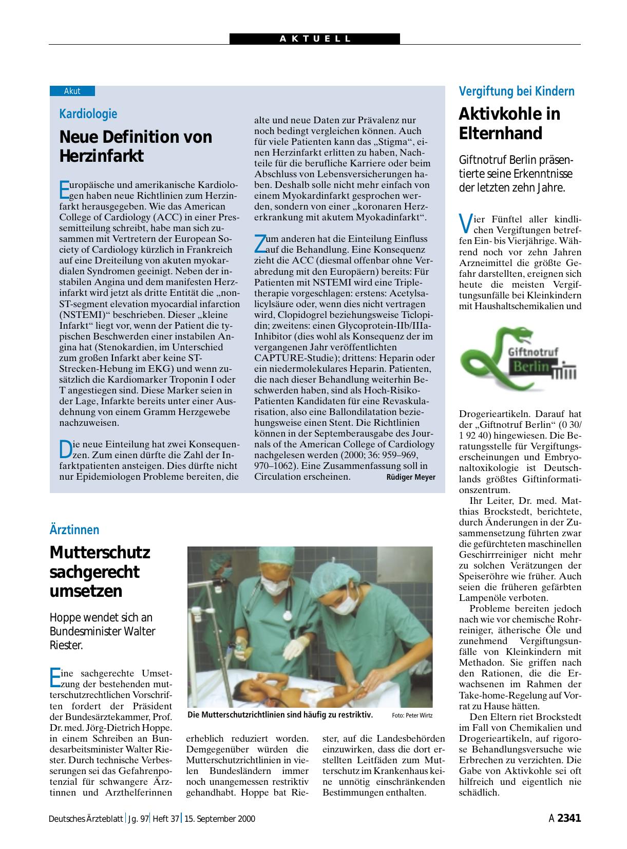 Vorschauseite 1: Kardiologie: Neue Definition von Herzinfarkt