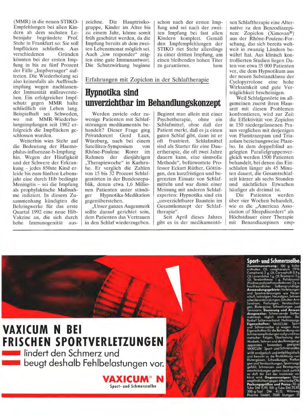 Vorschauseite 1: Erfahrungen mit Zopiclon in der Schlaftherapie: Hypnotika sind unverzichtbar im Behandlungskonzept